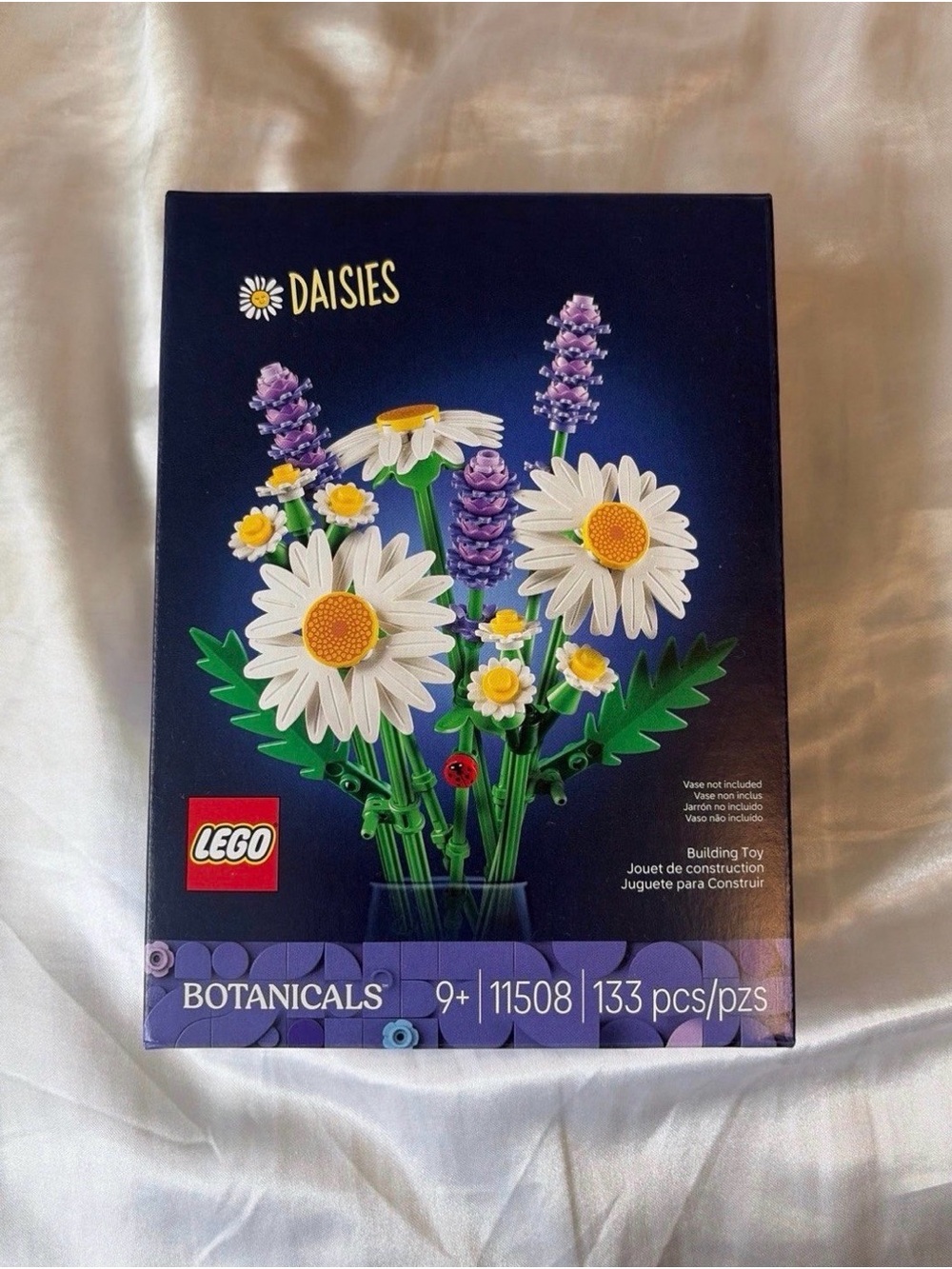 Lego Daisies & Lavender Floral Display — White, Yellow, Green, Purple